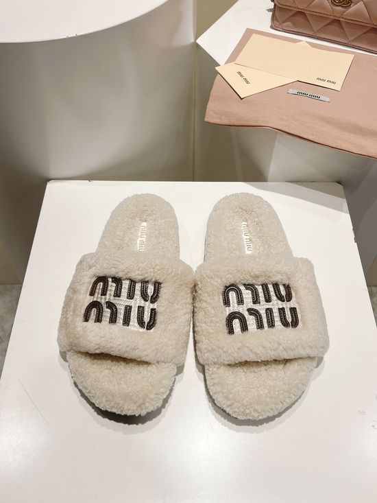 Miu Miu Embossed Letter Casual Shoes Real Leather Durable Sole