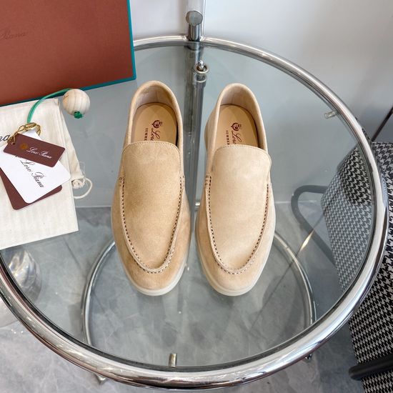 Loro Piana Premium Comfort Suede Loafers Handsewn Soft Lining Durable Sole
