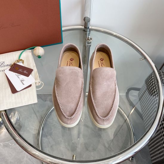 Loro Piana Premium Comfort Suede Loafers Handsewn Soft Lining Durable Sole