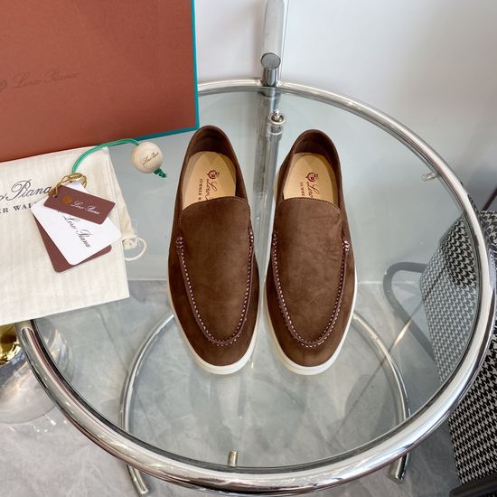 Loro Piana Premium Comfort Suede Loafers Handsewn Soft Lining Durable Sole