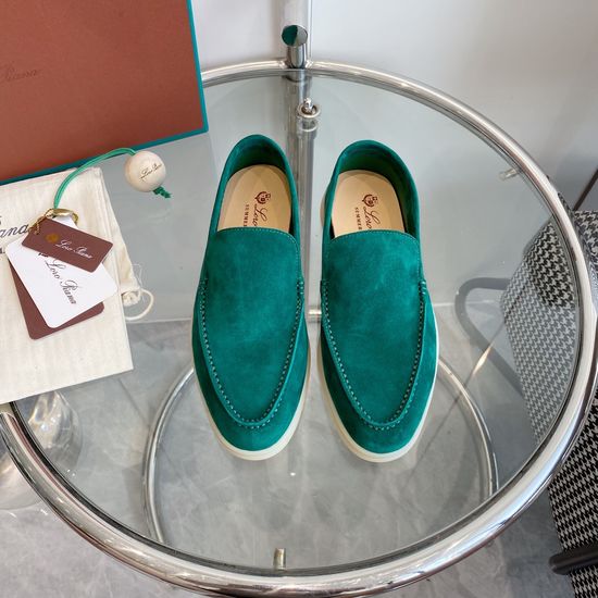 Loro Piana Premium Comfort Suede Loafers Handsewn Soft Lining Durable Sole