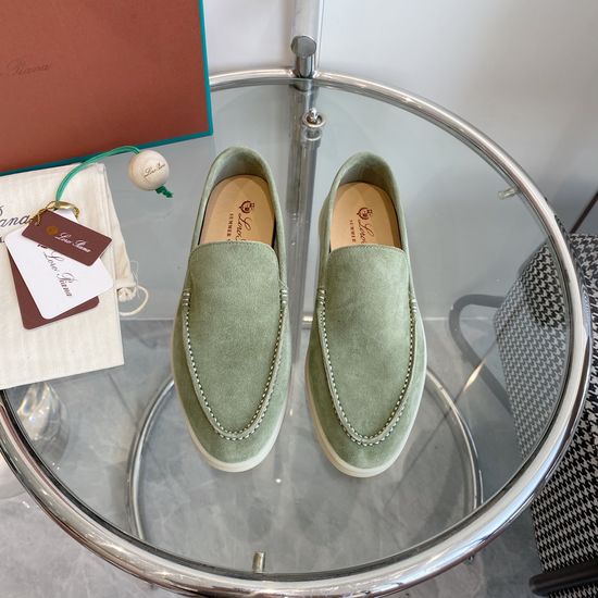 Loro Piana Premium Comfort Suede Loafers Handsewn Soft Lining Durable Sole