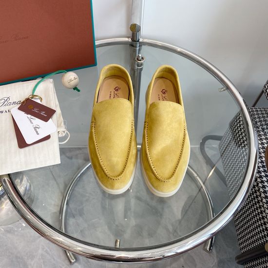 Loro Piana Premium Comfort Suede Loafers Handsewn Soft Lining Durable Sole