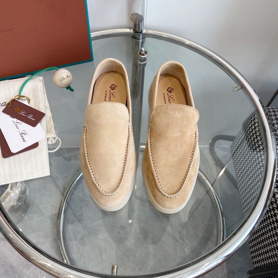 Loro Piana Premium Comfort Suede Loafers Handsewn Soft Lining Durable Sole