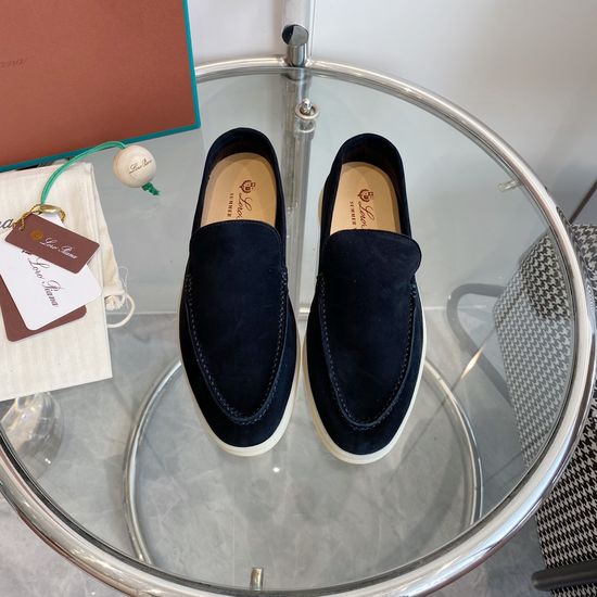 Loro Piana Premium Comfort Suede Loafers Handsewn Soft Lining Durable Sole