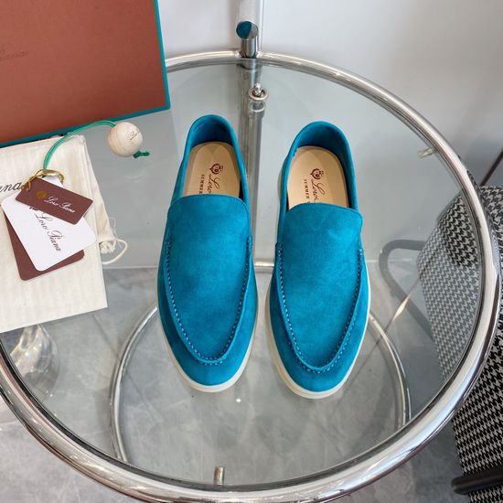 Loro Piana Premium Comfort Suede Loafers Handsewn Soft Lining Durable Sole