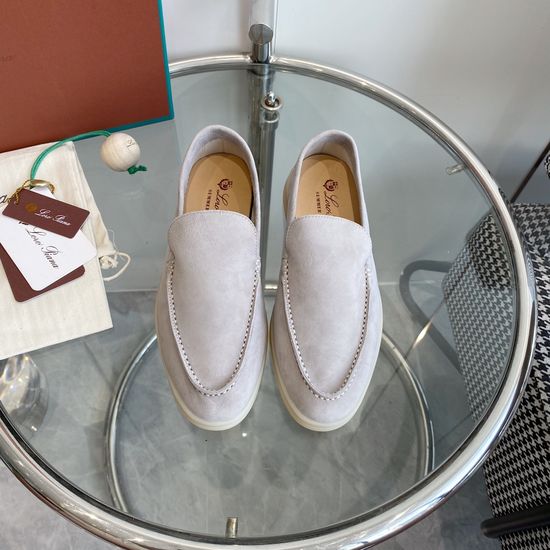 Loro Piana Premium Comfort Suede Loafers Handsewn Soft Lining Durable Sole