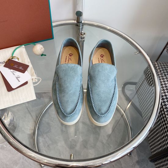 Loro Piana Premium Comfort Suede Loafers Handsewn Soft Lining Durable Sole