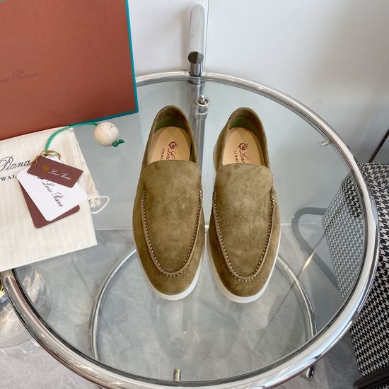 Loro Piana Premium Comfort Suede Loafers Handsewn Soft Lining Durable Sole