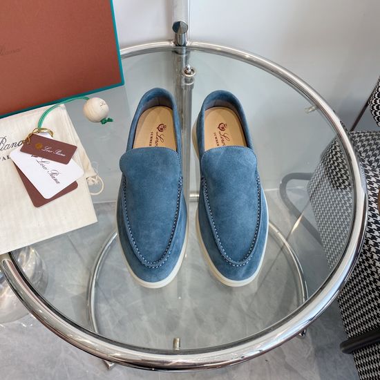Loro Piana Premium Comfort Suede Loafers Handsewn Soft Lining Durable Sole
