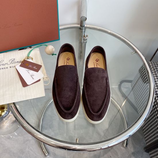 Loro Piana Premium Comfort Suede Loafers Handsewn Soft Lining Durable Sole