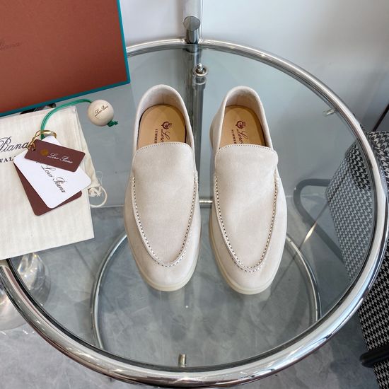 Loro Piana Premium Comfort Suede Loafers Handsewn Soft Lining Durable Sole