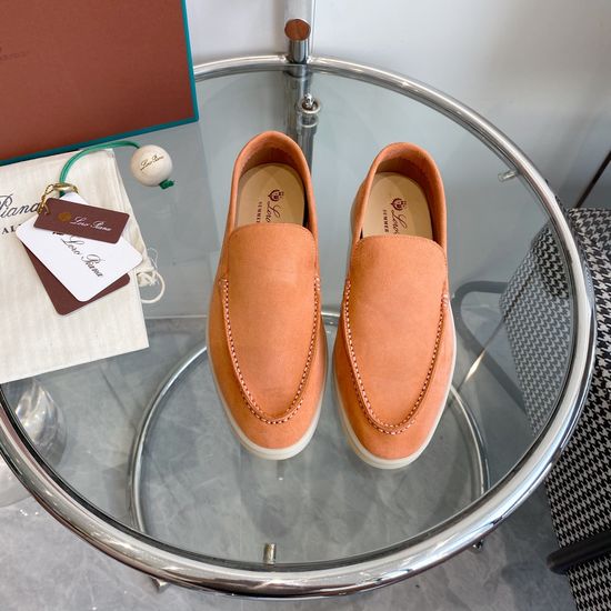 Loro Piana Premium Comfort Suede Loafers Handsewn Soft Lining Durable Sole