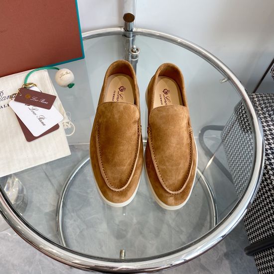 Loro Piana Premium Comfort Suede Loafers Handsewn Soft Lining Durable Sole