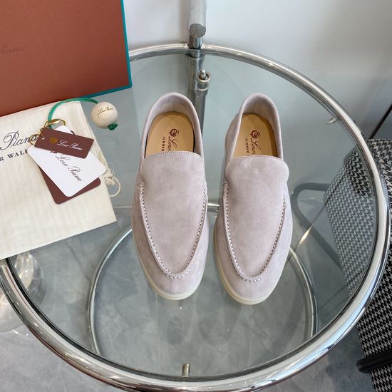 Loro Piana Premium Comfort Suede Loafers Handsewn Soft Lining Durable Sole