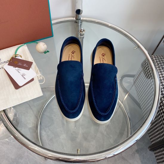 Loro Piana Premium Comfort Suede Loafers Handsewn Soft Lining Durable Sole