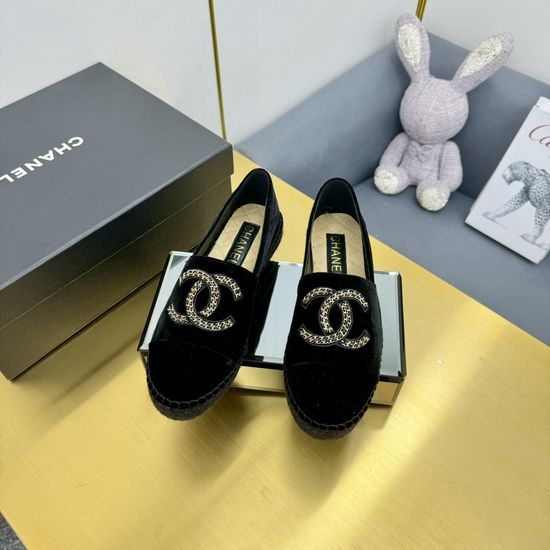 Chanel Casual Denim Espadrille Mules Slip On Comfort Shoes
