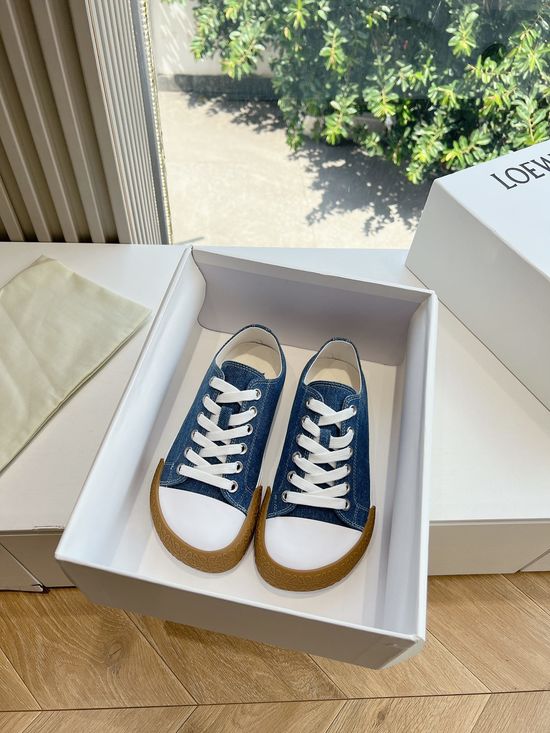 Loewe Casual Denim Canvas Shoes With Gift Box Packaging