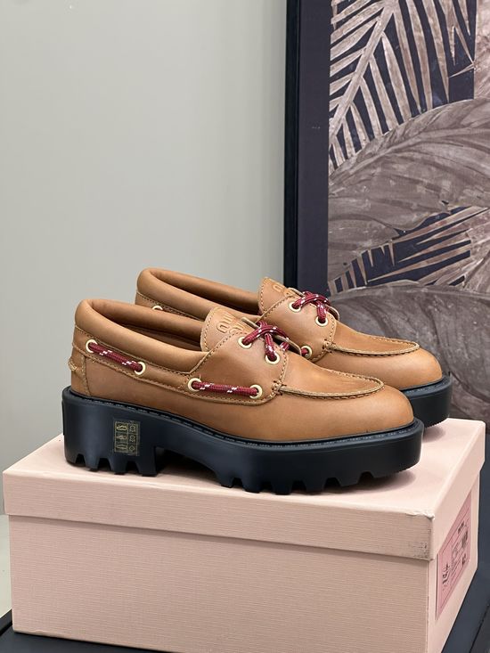 Miu Miu Suede Soft Sole Comfortable Casual Loafers