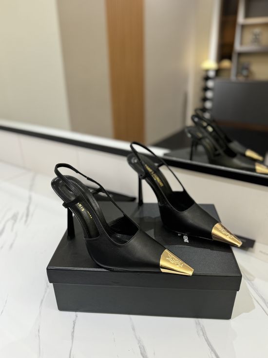 Yves Saint Laurent Genuine Leather High Heels with Premium Leather Sole