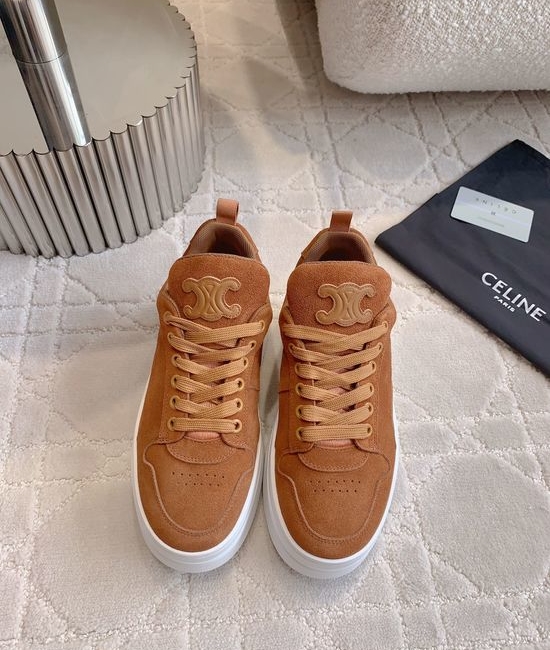 Celine Leather Thick Sole Sneakers Lengthen Leg Line