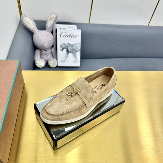 Loro Piana Suede Leather Slippers with Water Resistant Finish