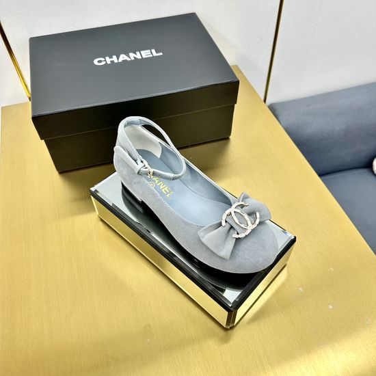 Chanel Rhinestone Bow Mary Jane Flats Elegant Comfortable Premium Leather Sole