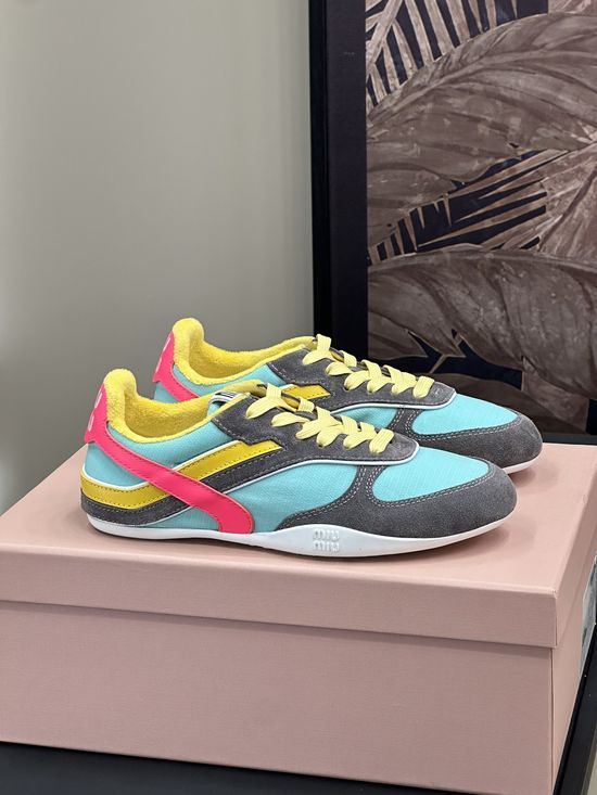 Miu Miu Minimalist Lightweight Sole Fashion Casual Sneakers