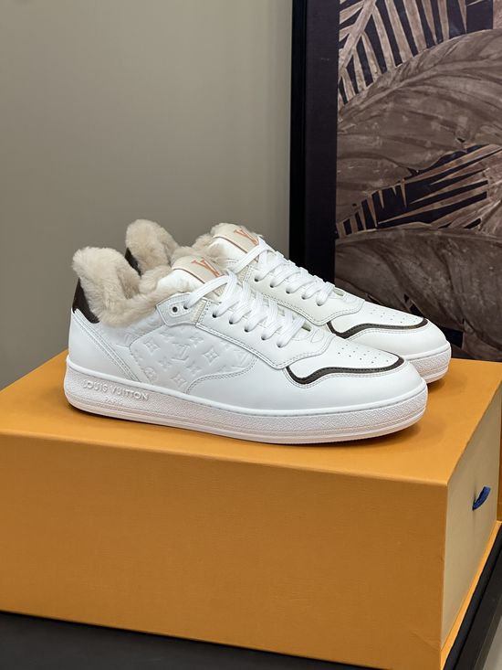 Louis Vuitton Embossed Leather Upper Warm Fleece Lined Sneakers