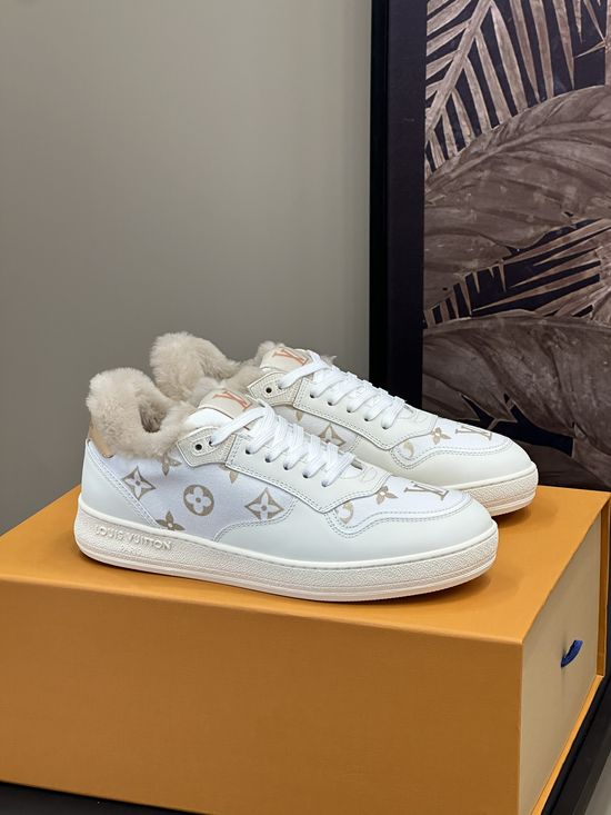 Louis Vuitton Embossed Leather Upper Warm Fleece Lined Sneakers