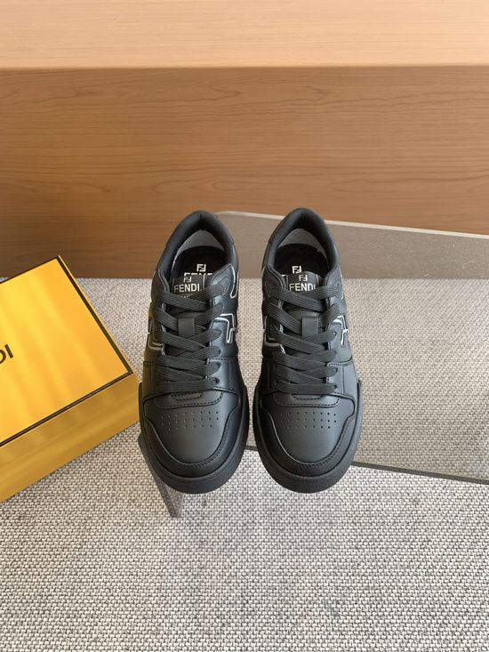 Fendi Vintage Patchwork Suede Leather Casual Comfortable Sneakers