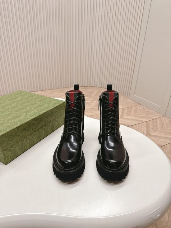 Gucci Classic Retro Leather Ankle Boots Comfortable Durable Footwear