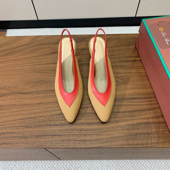 Loro Piana Colorblock Slingback Low Heels Minimalist Comfortable Durable