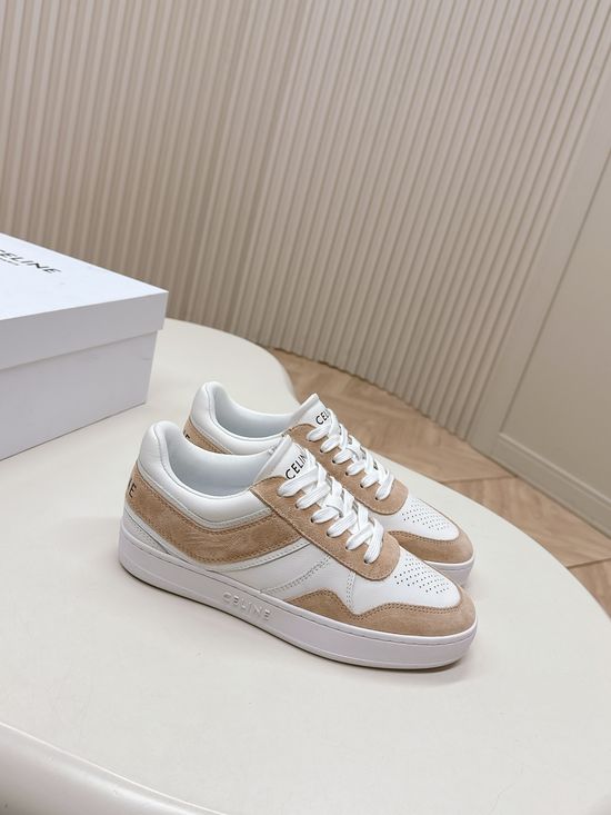 Celine Classic Leather Upper Platform Casual Sneakers Non Slip