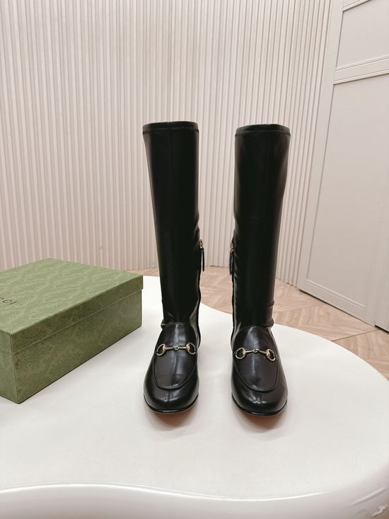 Gucci Stretchy Slim Fitting Ankle Boots Premium Leather Sole