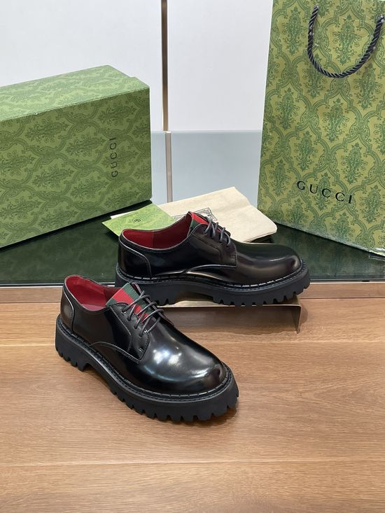 Gucci Webbing Trimmed Thick Sole Loafers Premium Quality