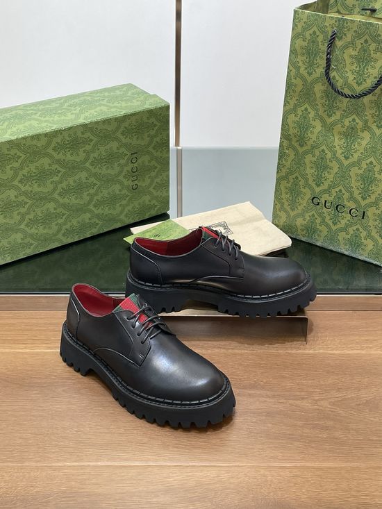 Gucci Webbing Trimmed Thick Sole Loafers Premium Quality