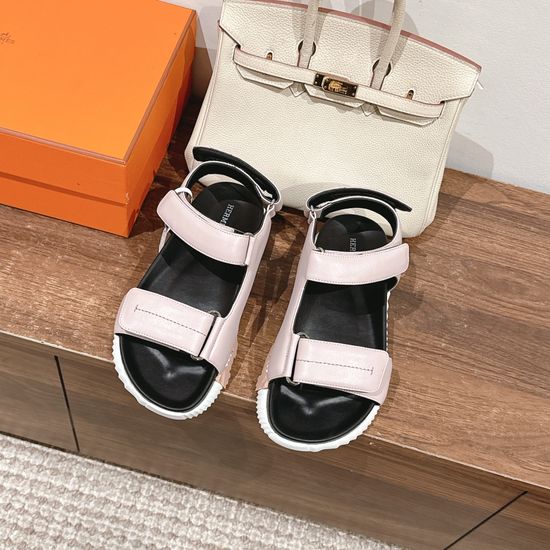 Hermes Casual Soft Sole Leather Sandals Comfortable Daily Wear