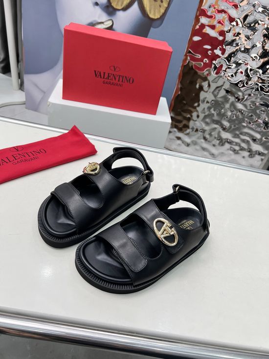 Valentino Timeless Italian Classic Black Leather Shoes