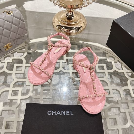 Chanel Premium Sheepskin Chain Decor Comfortable Sandals