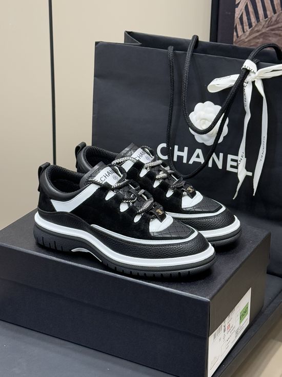 Chanel Quilted Pattern Soft Sole Comfortable Casual Sneakers