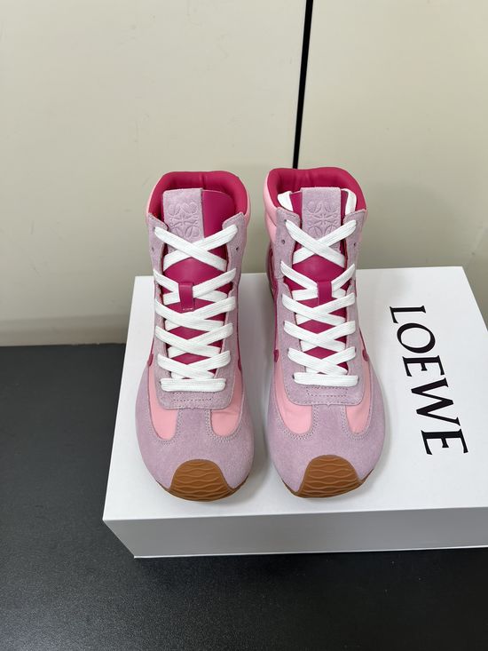 Loewe Minimalist Stitching High Top Sneakers Comfortable Height Increasing