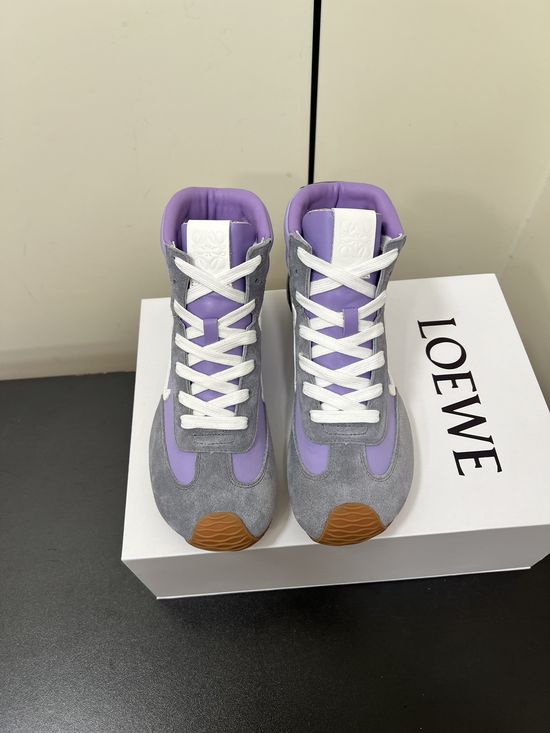 Loewe Minimalist Stitching High Top Sneakers Comfortable Height Increasing