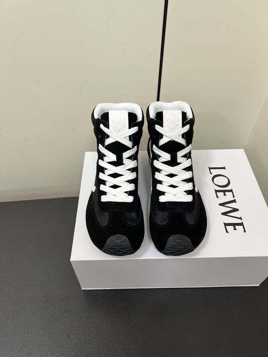 Loewe Minimalist Stitching High Top Sneakers Comfortable Height Increasing