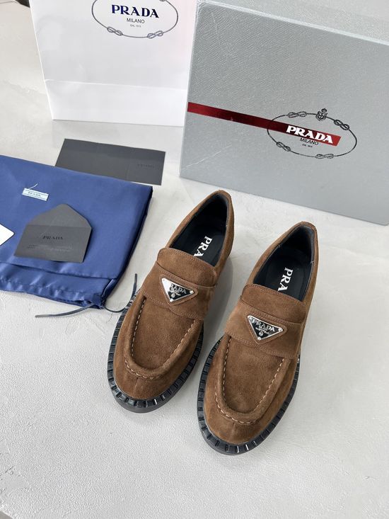 Prada Premium Suede Comfortable All Match Casual Shoes