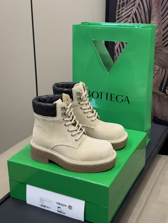 Bottega Veneta Suede Vintage Logo Detail Chunky Ankle Boots
