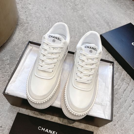 Chanel Color Block Casual Sneakers Embroidered Logo Comfortable Footwear