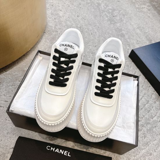 Chanel Color Block Casual Sneakers Embroidered Logo Comfortable Footwear