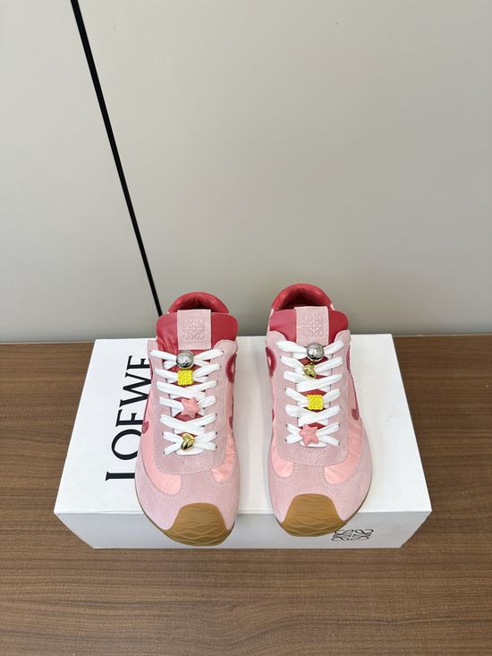 Loewe Casual Color Block Comfortable Suede Sneakers