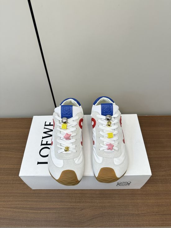 Loewe Casual Color Block Comfortable Suede Sneakers
